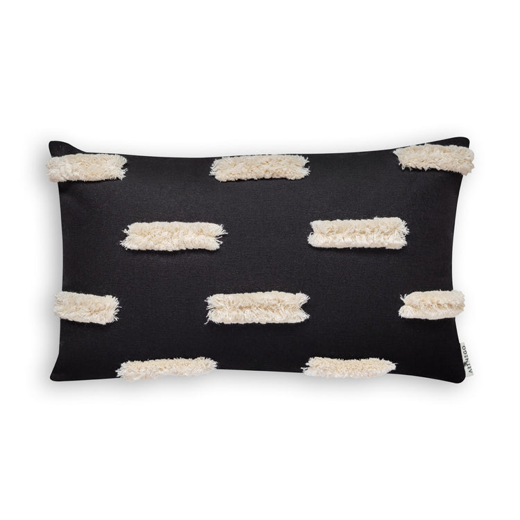 Luxurious black boho pillow cover