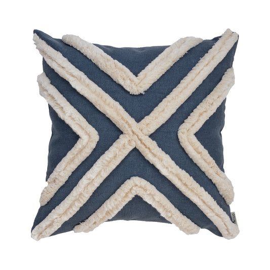 Square Bohemian pillow cover in blue