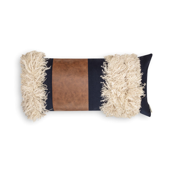 Navy Blue Bohemian Pillow cover, rectangle