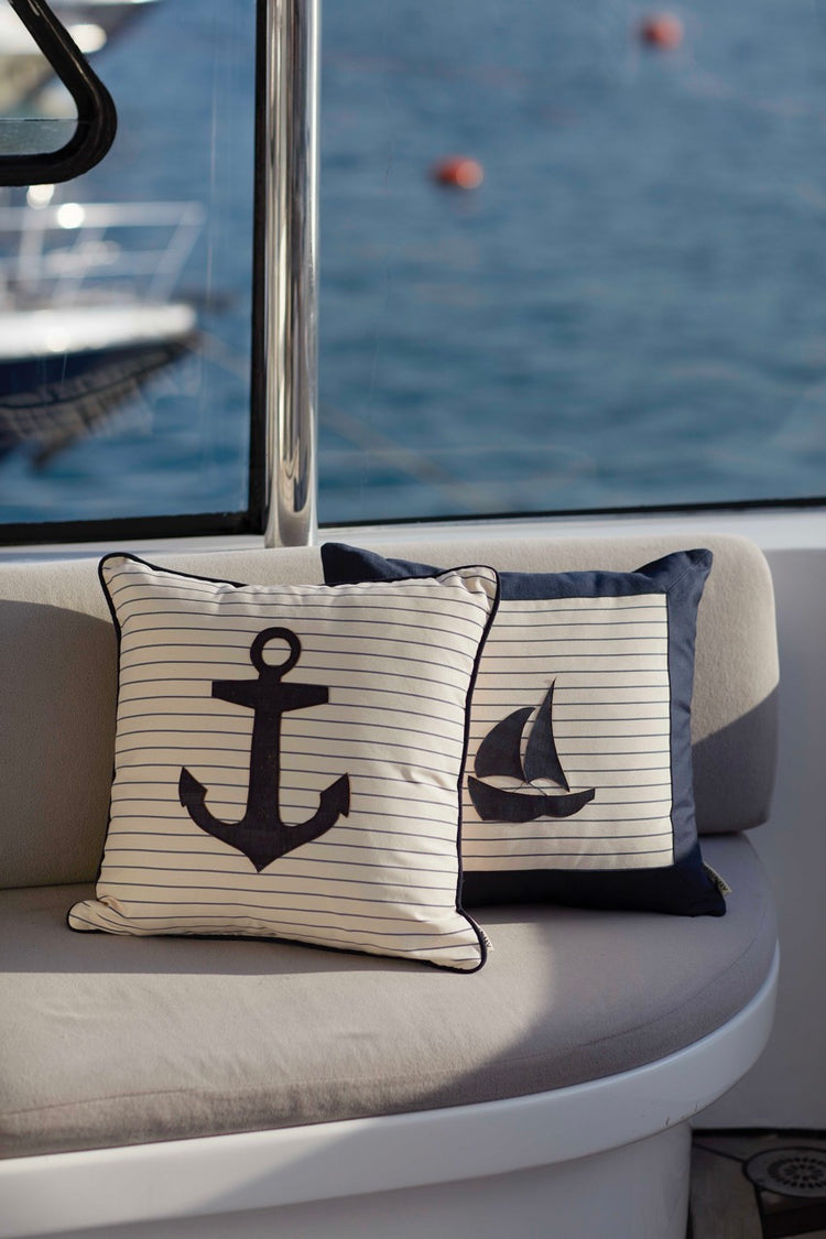 Triton sail and anchor pillow cover