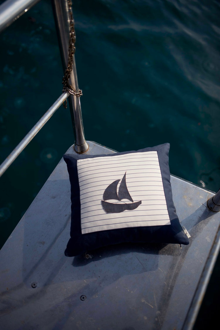 Triton sail and anchor pillow cover