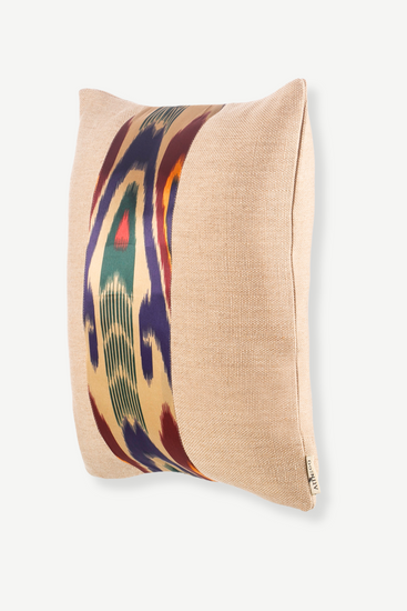 Modern Farmhouse Ikat Inspired decorative cushion