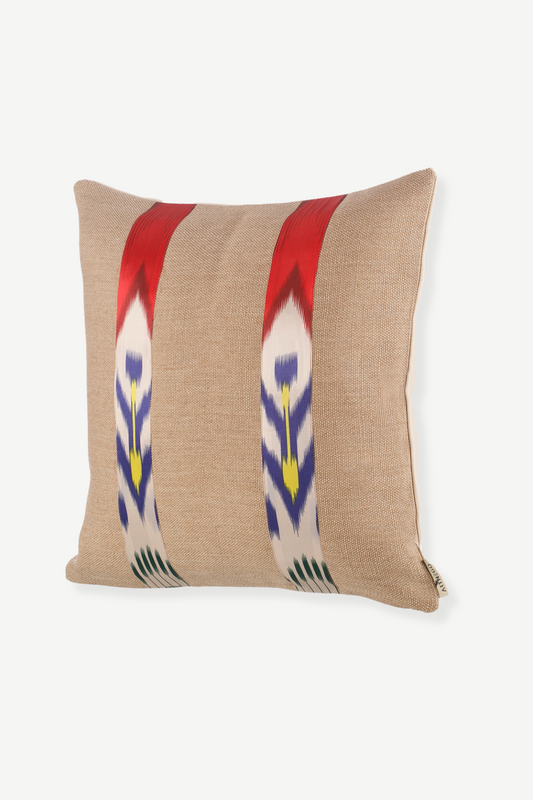 Luxury decorative pillow with ikat stripes 