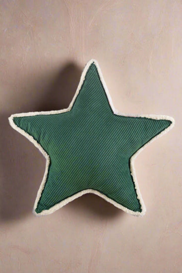 Star shaped pillow in green for christmas decor, 55x55cm decorative pillow