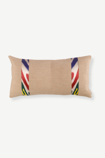 rectangle lumbar pillow with Ikat patterns on the sides 30x60cm