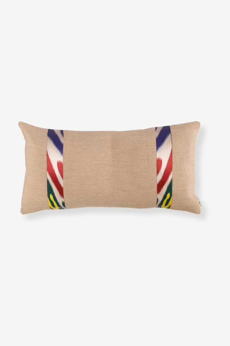 rectangle lumbar pillow with Ikat patterns on the sides 30x60cm