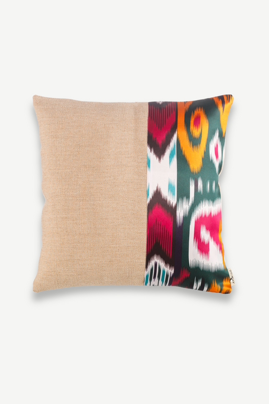 Ikat inspired decorative 43x43cm cushion