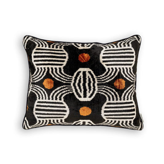 Ikat Black Pillow Cover