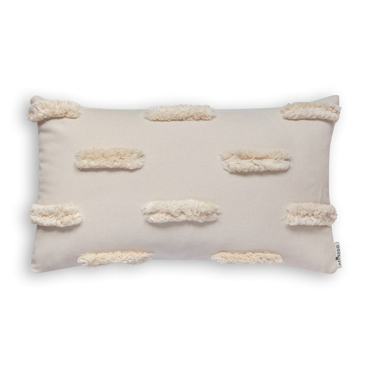 White/Ecru Boho style pillow cover