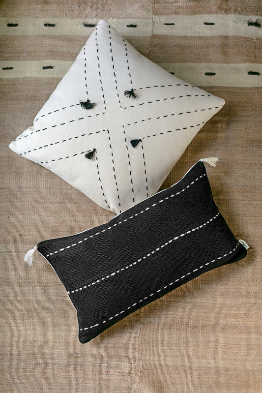 Ethnic Black & White Pillow Cover